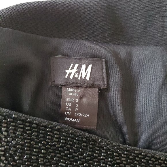 H&M Black Beaded V Neck Formal Dress - Picture 5 of 6